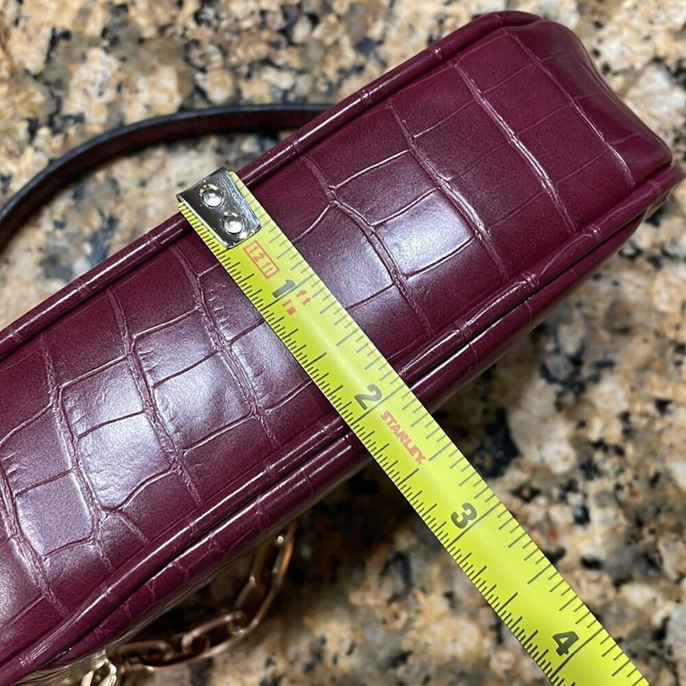 Expressions NYC Croc Print Mini Bag 3 in 1 Crossbody NWOT Purple - Picture 9 of 11